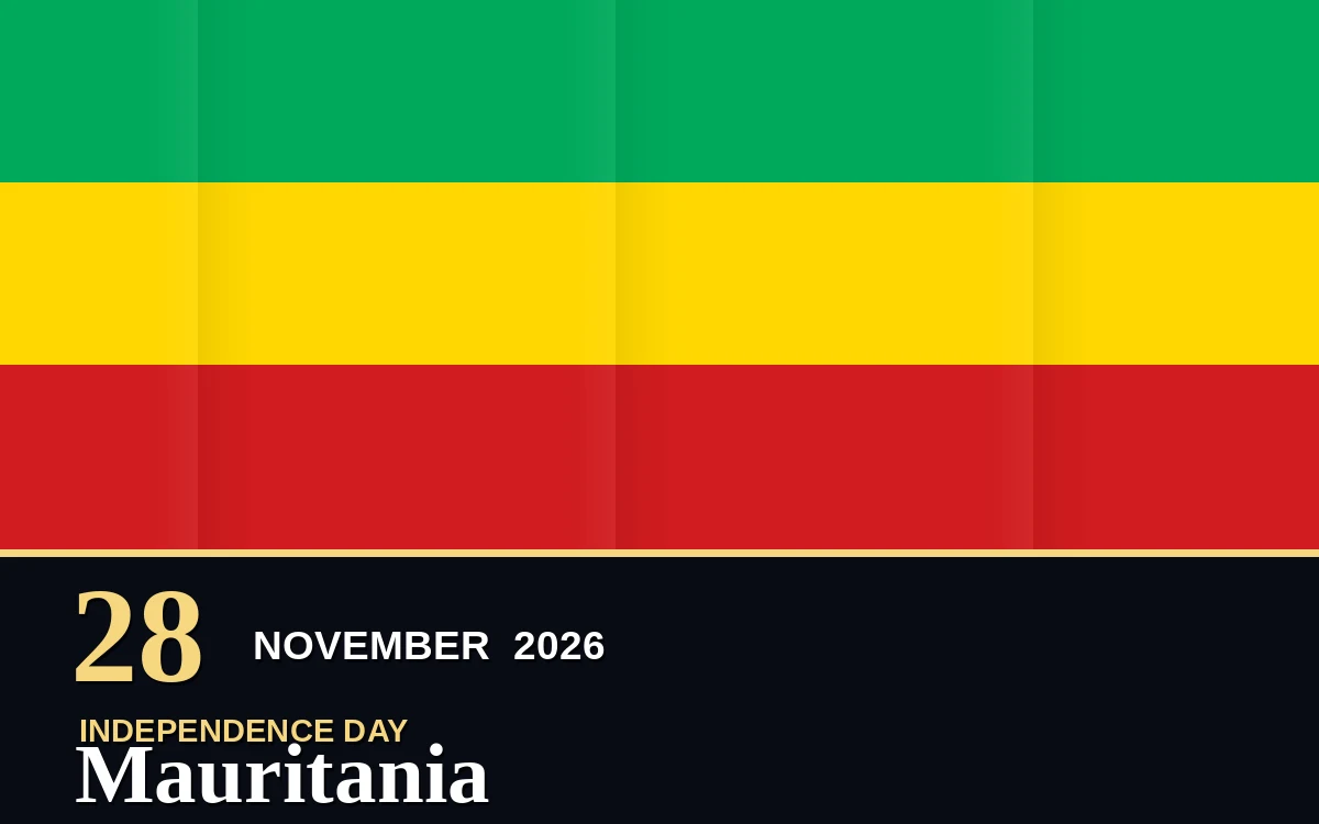 Original Mauritania Independence Day poster for Saturday, 28 November 2026 in Nouakchott