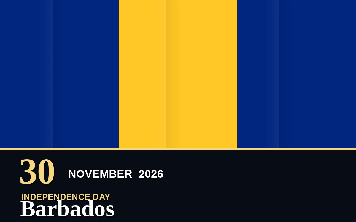 Original Barbados Independence Day poster for Monday, 30 November 2026 in Bridgetown