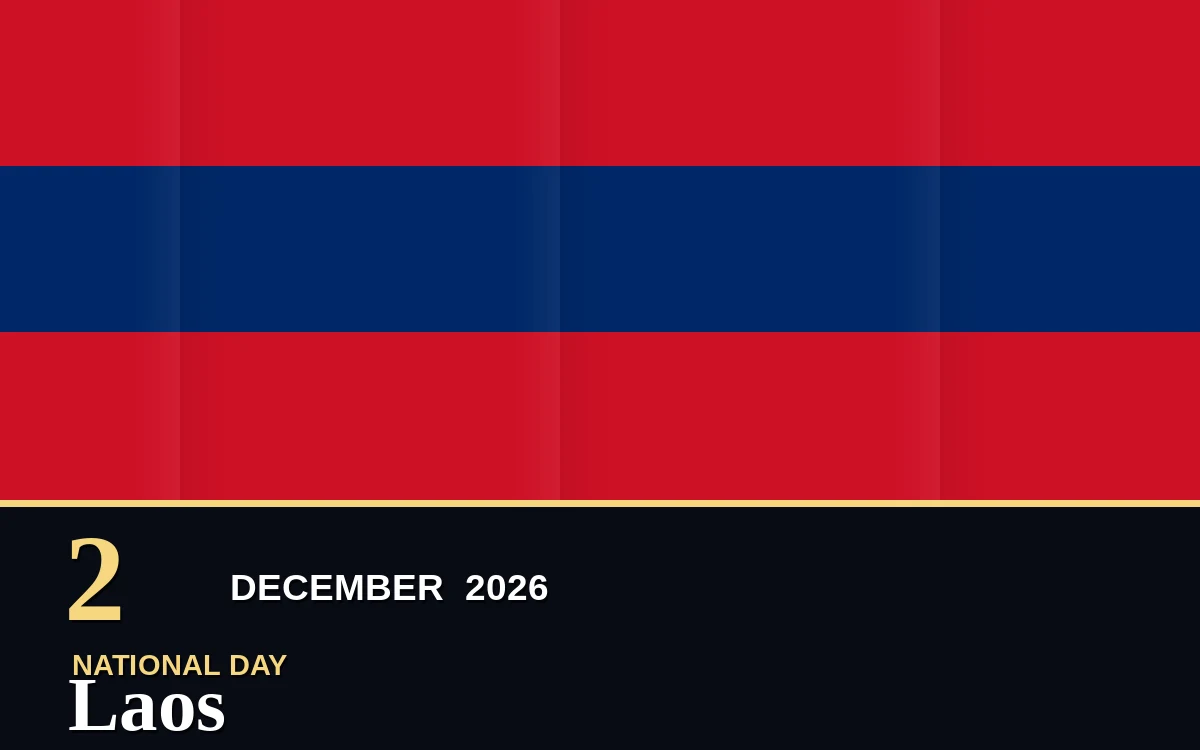 Original Laos National Day poster for Wednesday, 2 December 2026 in Vientiane