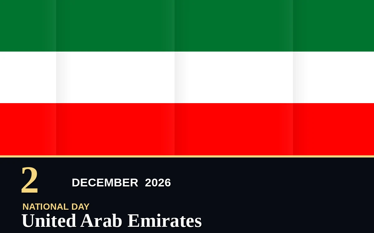 Original United Arab Emirates National Day poster for Wednesday, 2 December 2026 in Abu Dhabi
