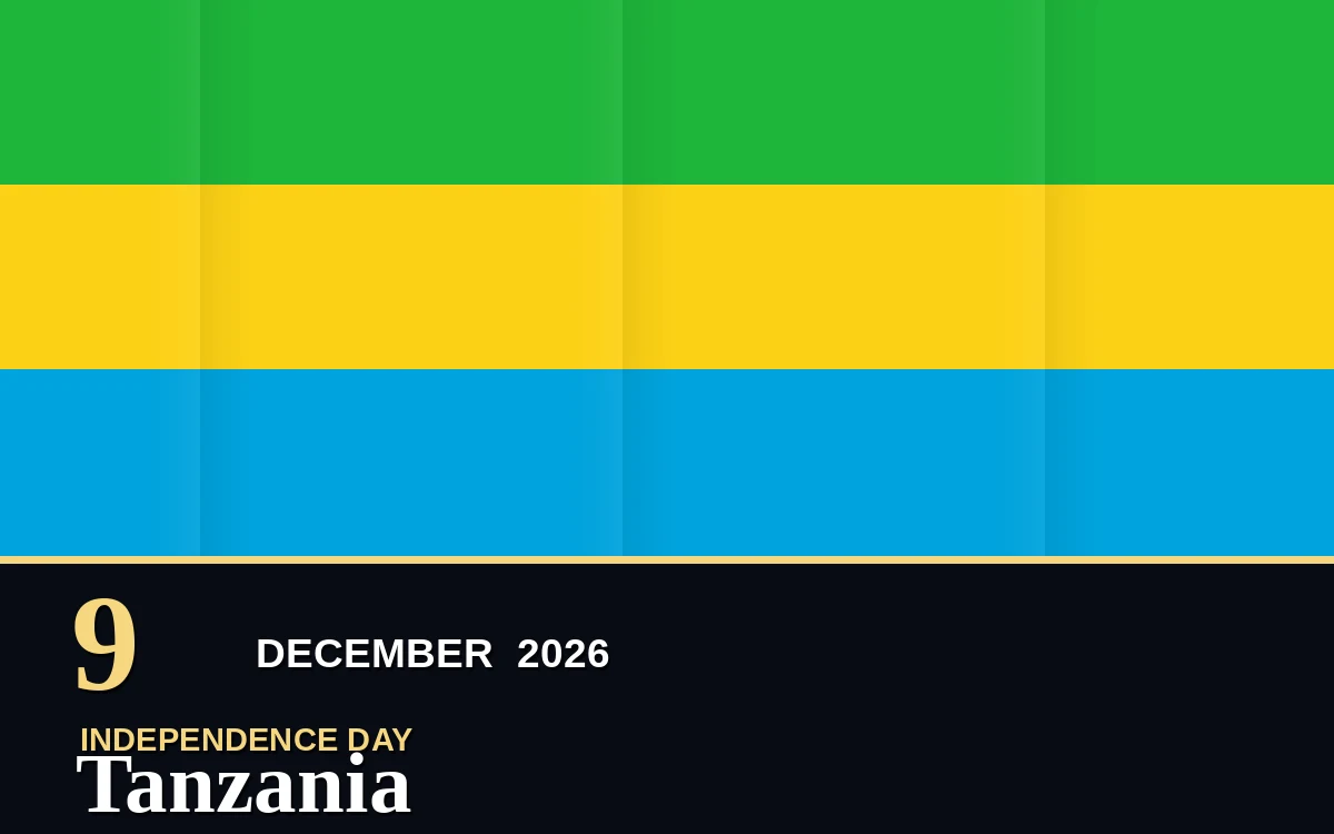 Original Tanzania Independence Day poster for Wednesday, 9 December 2026 in Dodoma