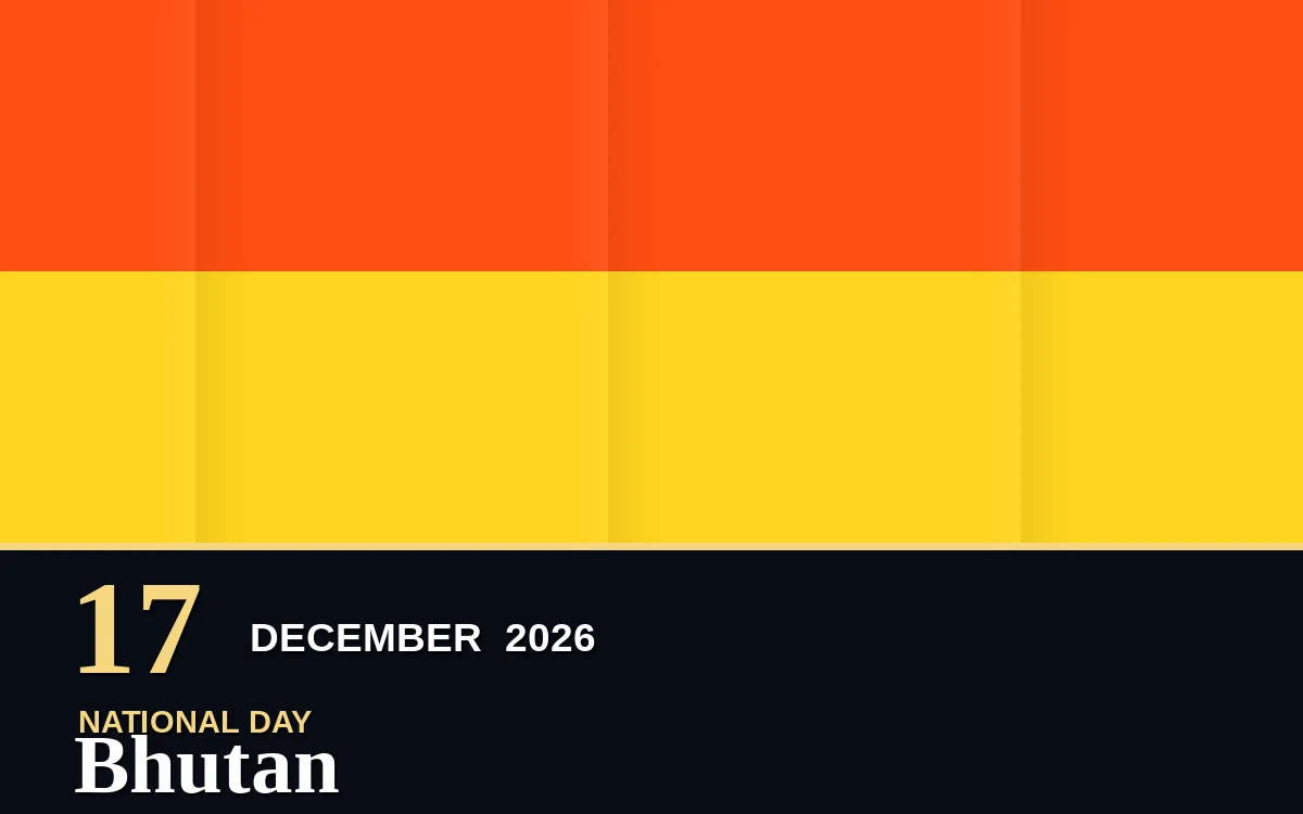 Original Bhutan National Day poster for Thursday, 17 December 2026 in Thimphu