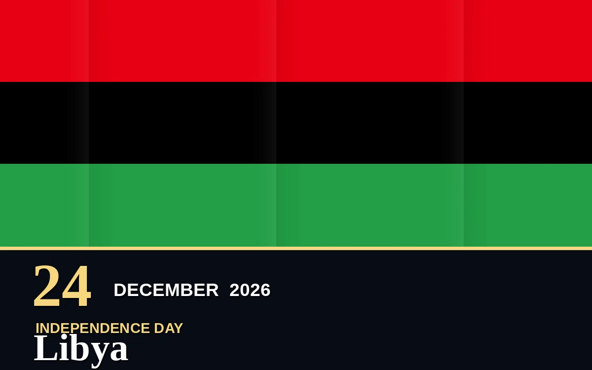 Original Libya Independence Day poster for Thursday, 24 December 2026 in Tripoli