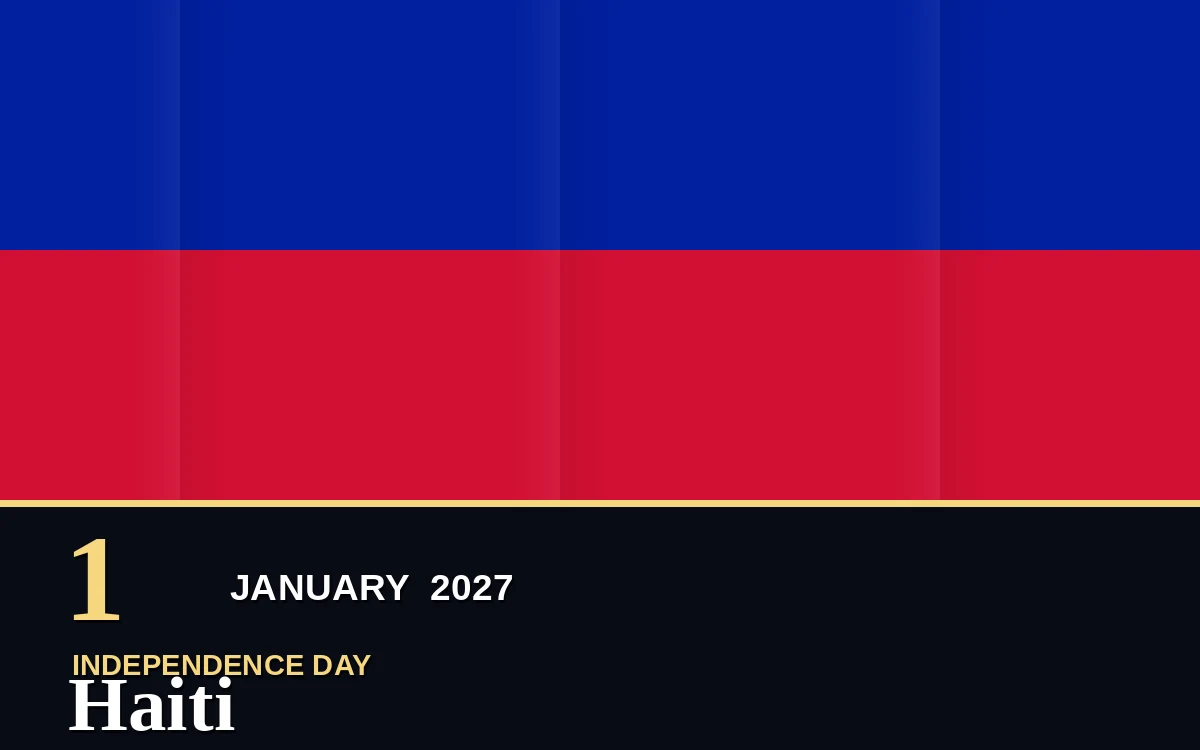 Original Haiti Independence Day poster for Friday, 1 January 2027 in Port-au-Prince