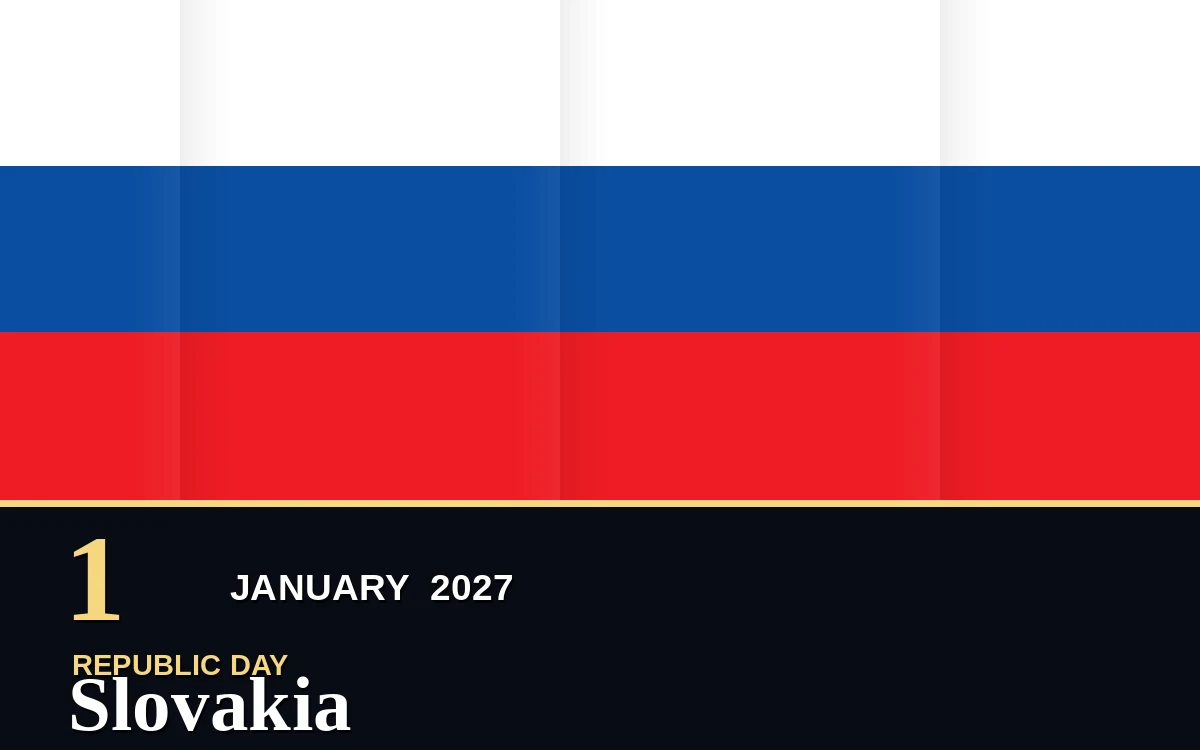 Original Slovakia Republic Day poster for Friday, 1 January 2027 in Bratislava