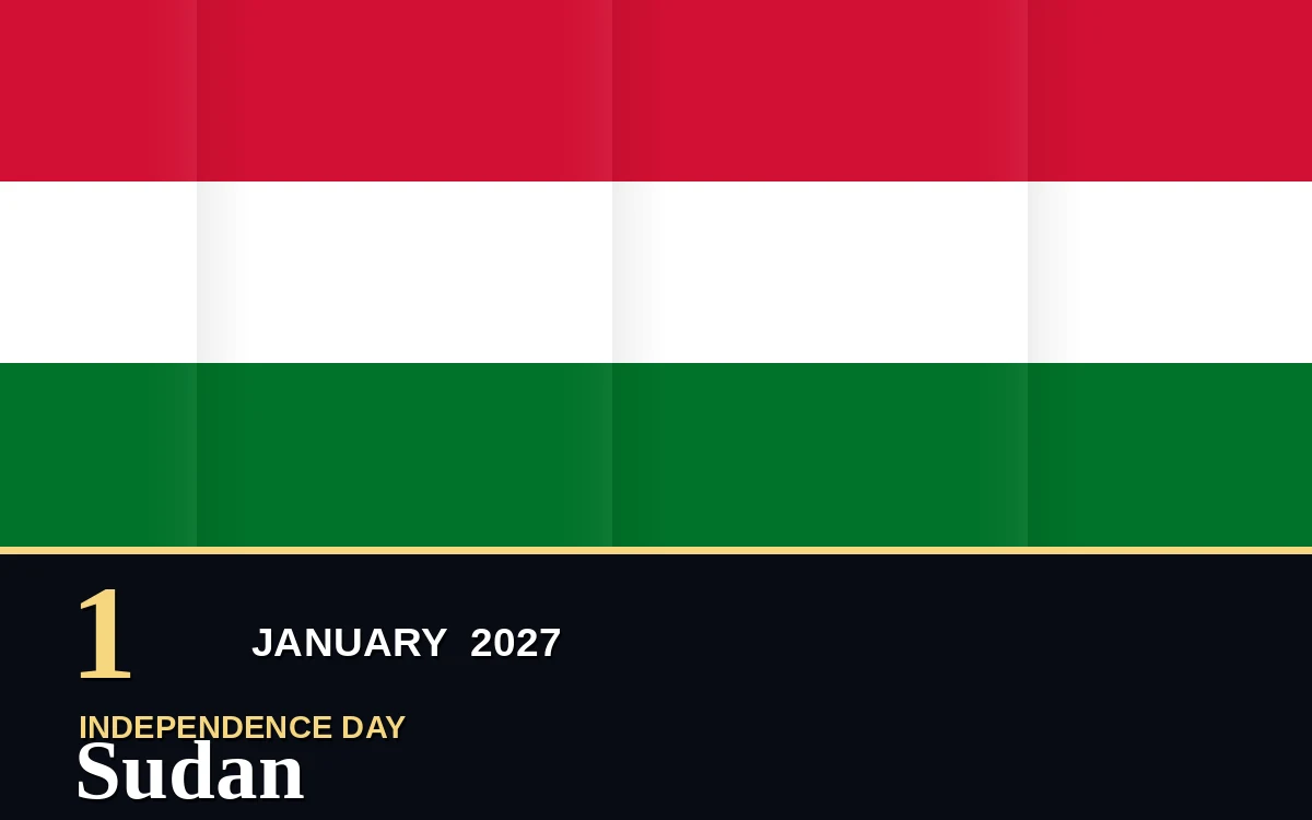 Original Sudan Independence Day poster for Friday, 1 January 2027 in Khartoum