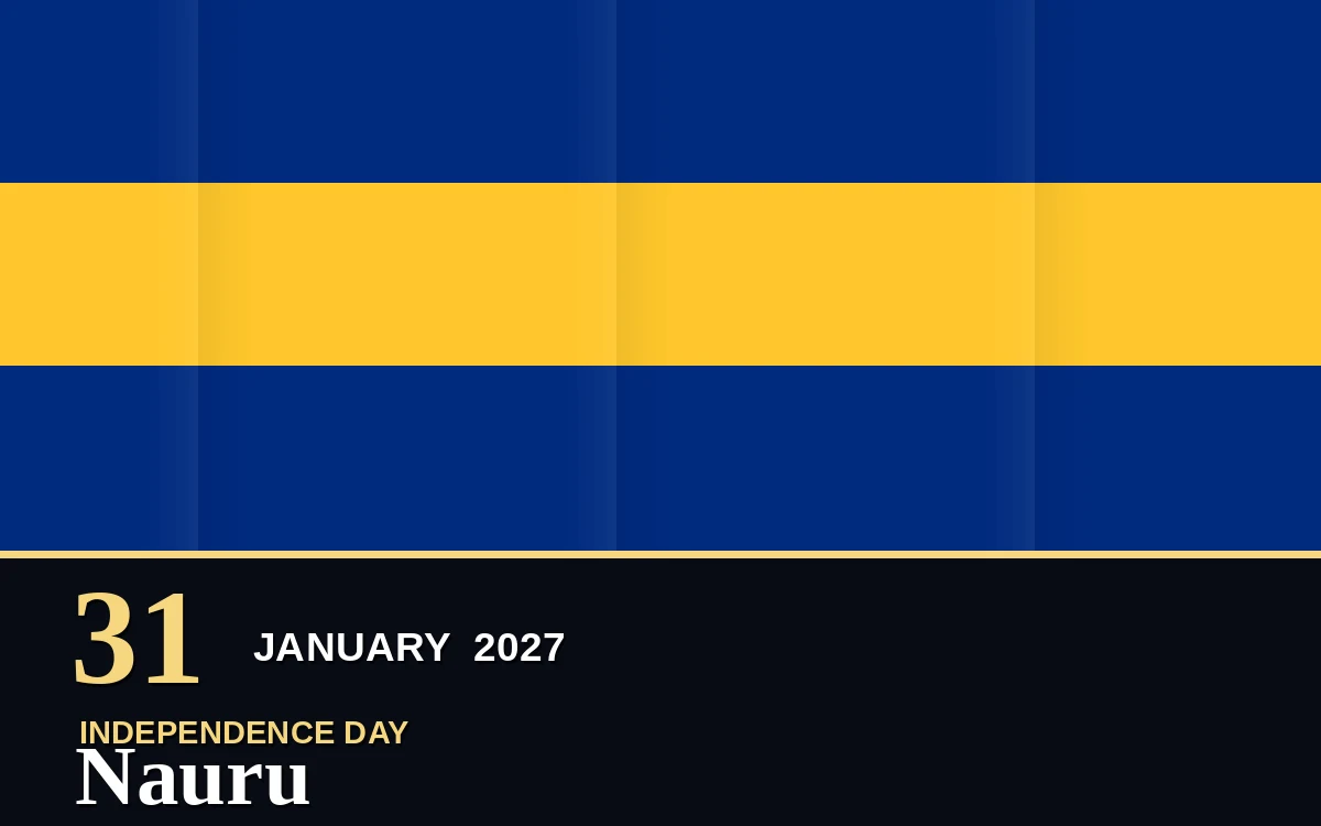 Original Nauru Independence Day poster for Sunday, 31 January 2027 in Yaren