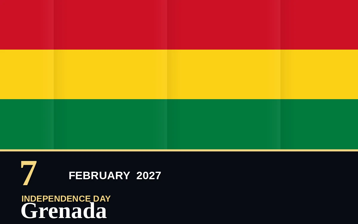 Original Grenada Independence Day poster for Sunday, 7 February 2027 in St. George's