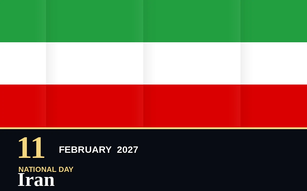 Original Iran National Day poster for Thursday, 11 February 2027 in Tehran