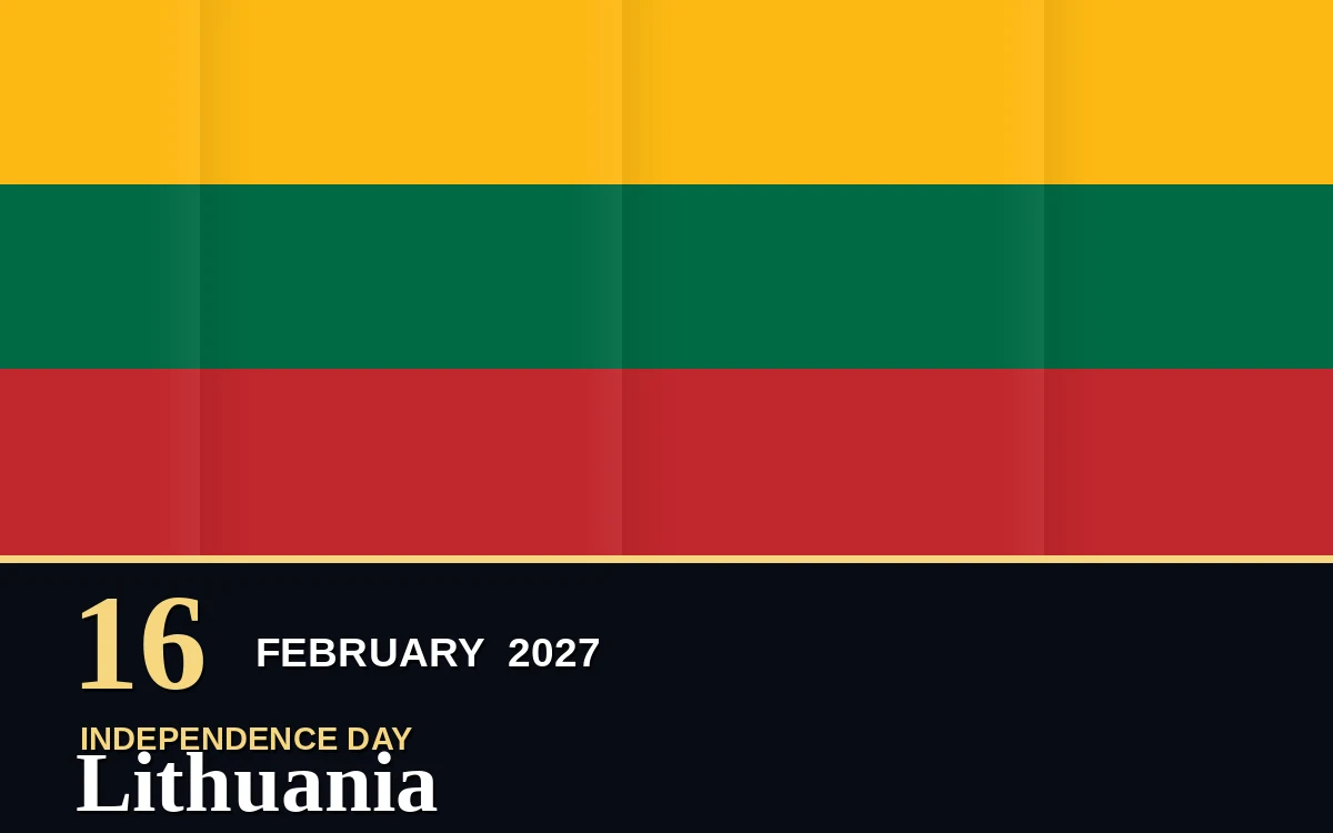 Original Lithuania Independence Day poster for Tuesday, 16 February 2027 in Vilnius