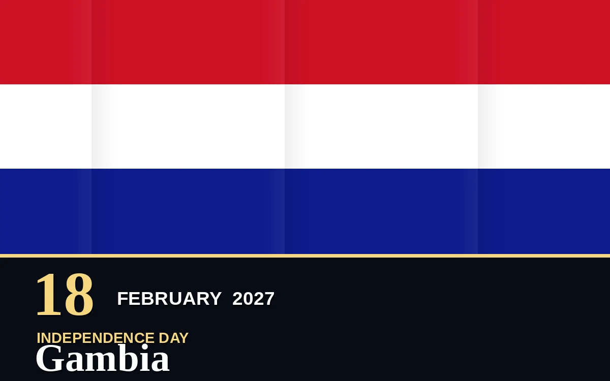 Original Gambia Independence Day poster for Thursday, 18 February 2027 in Banjul