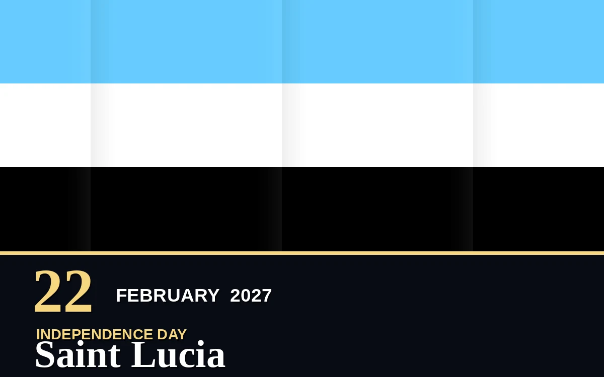 Original Saint Lucia Independence Day poster for Monday, 22 February 2027 in Castries