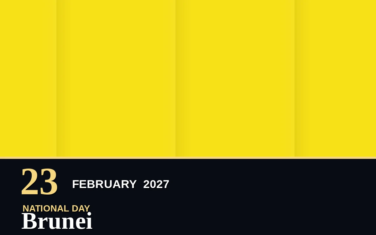 Original Brunei National Day poster for Tuesday, 23 February 2027 in Bandar Seri Begawan