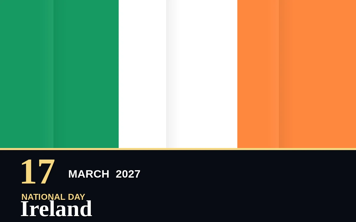 Original Ireland National Day poster for Wednesday, 17 March 2027 in Dublin
