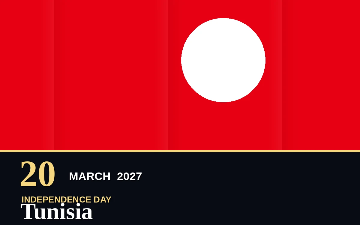 Original Tunisia Independence Day poster for Saturday, 20 March 2027 in Tunis