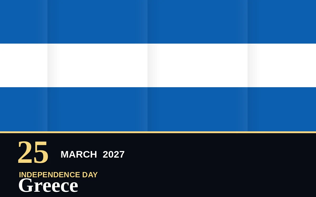 Original Greece Independence Day poster for Thursday, 25 March 2027 in Athens