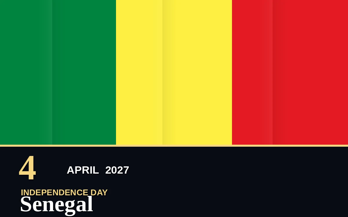Original Senegal Independence Day poster for Sunday, 4 April 2027 in Dakar