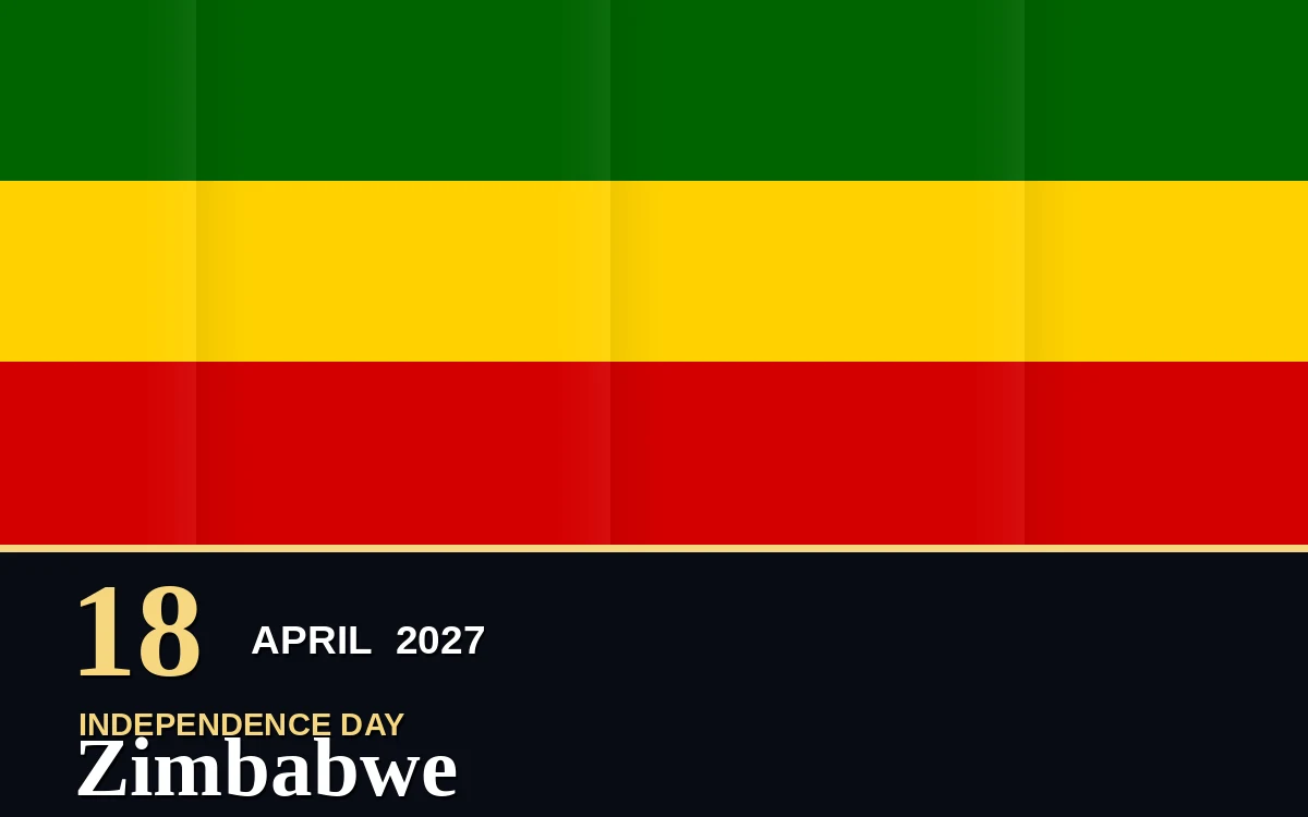 Original Zimbabwe Independence Day poster for Sunday, 18 April 2027 in Harare