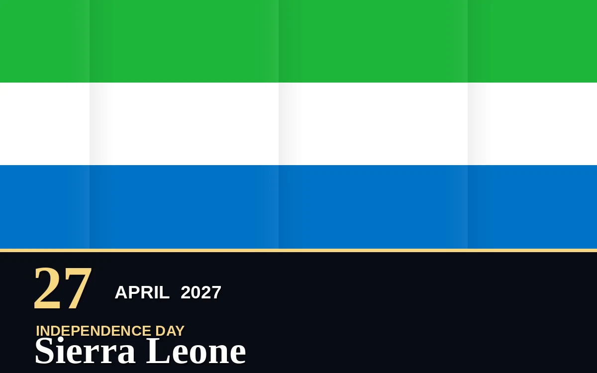 Original Sierra Leone Independence Day poster for Tuesday, 27 April 2027 in Freetown