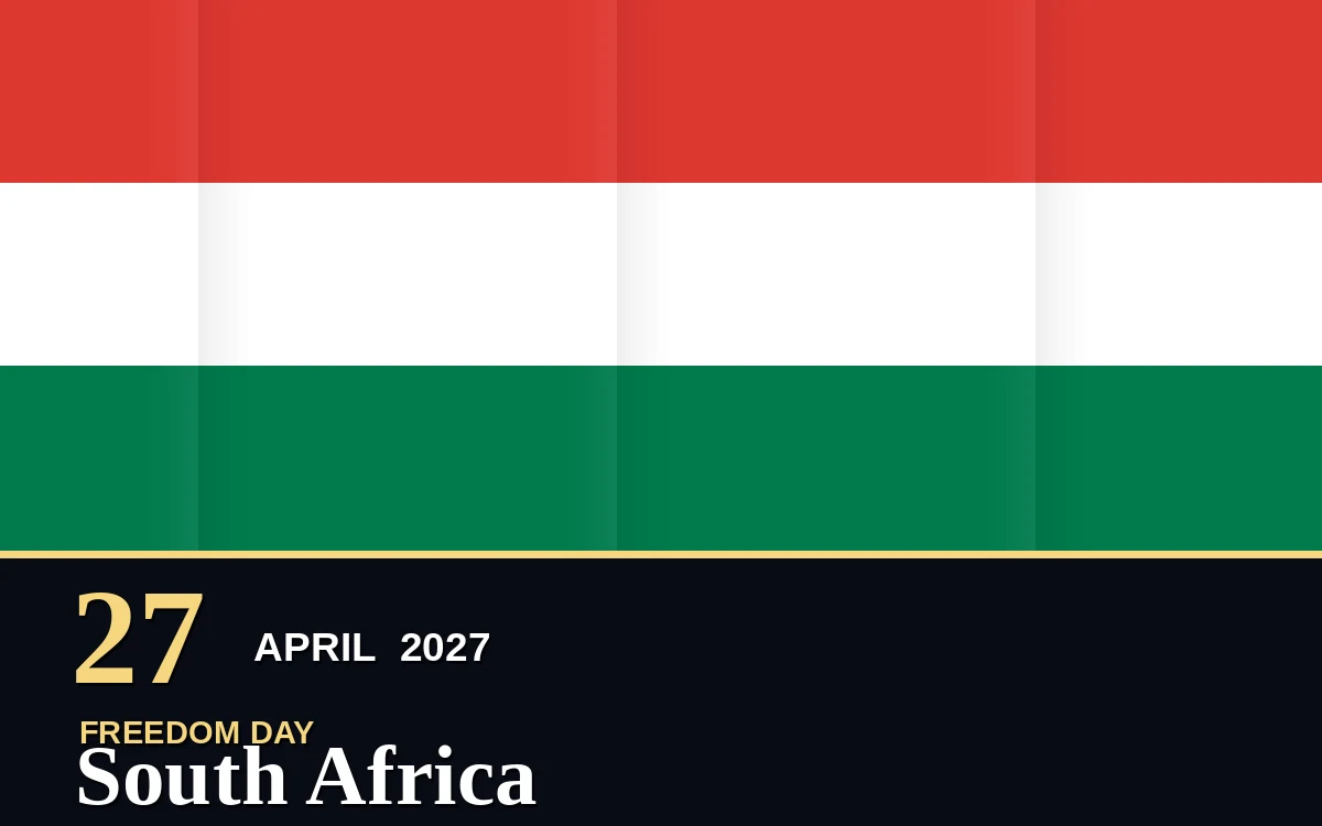 Original South Africa Freedom Day poster for Tuesday, 27 April 2027 in Pretoria