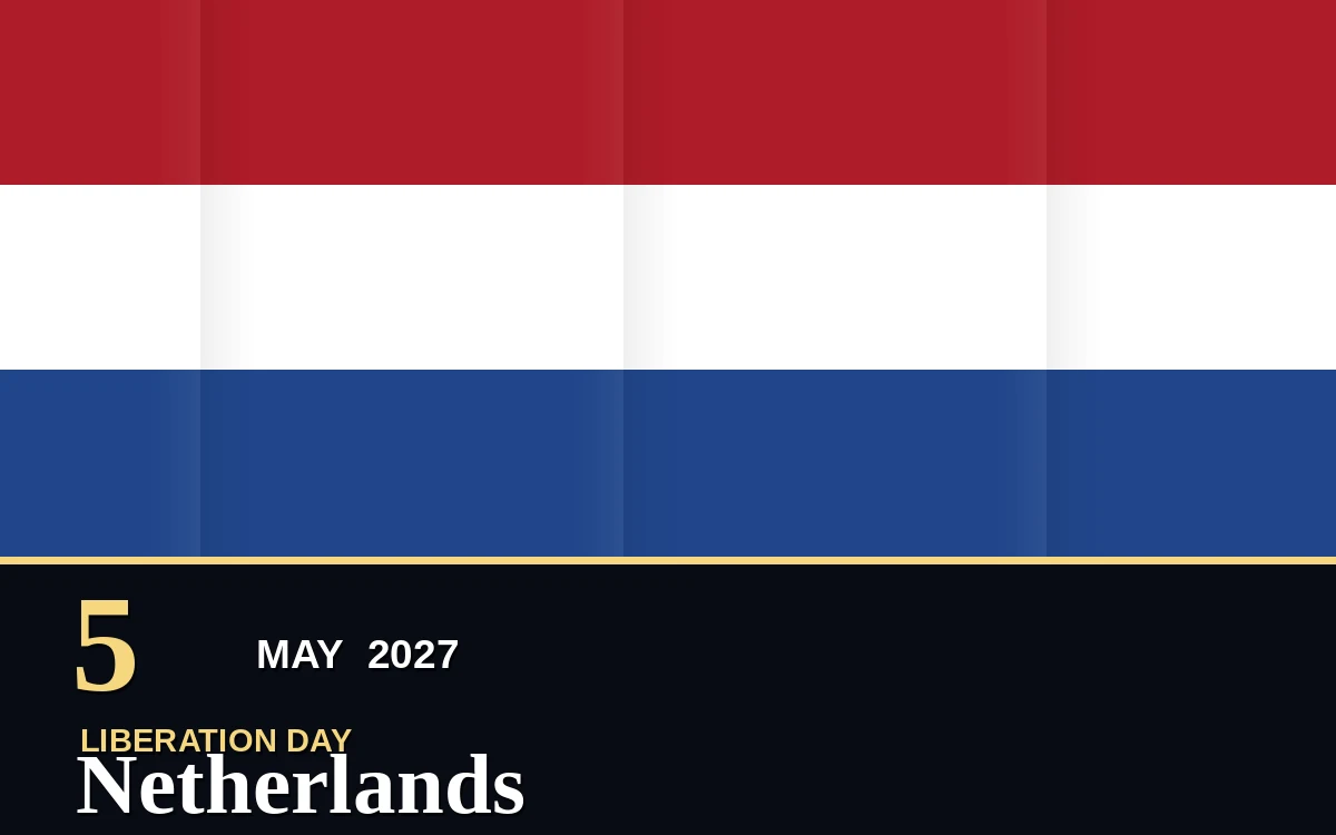 Original Netherlands Liberation Day poster for Wednesday, 5 May 2027 in Amsterdam