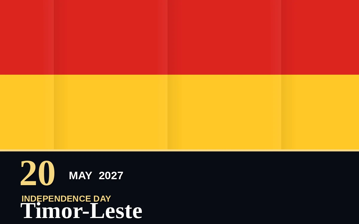 Original Timor-Leste Independence Day poster for Thursday, 20 May 2027 in Dili