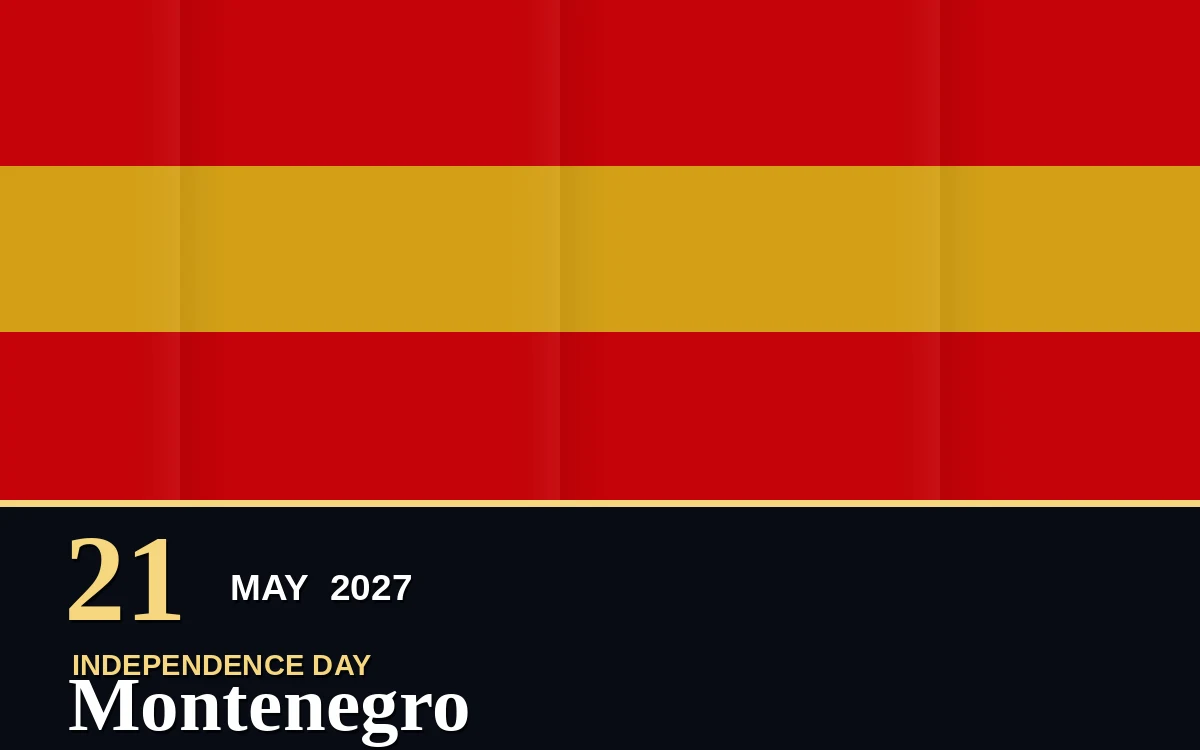Original Montenegro Independence Day poster for Friday, 21 May 2027 in Podgorica