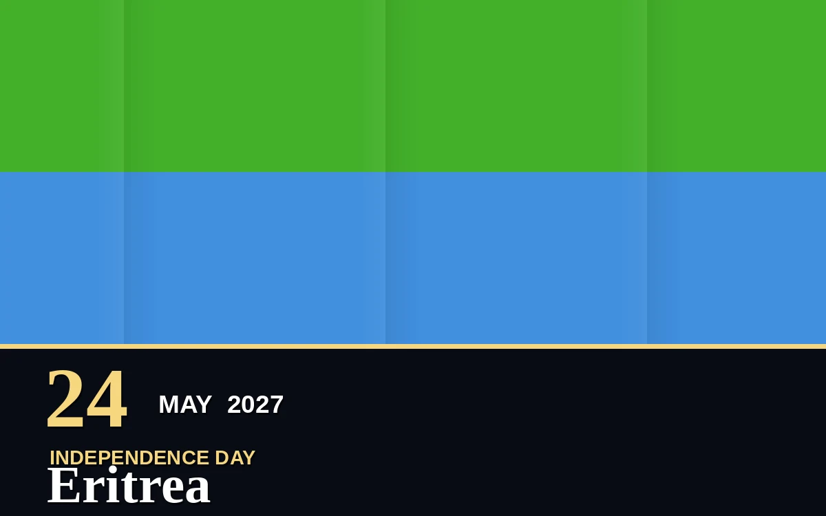 Original Eritrea Independence Day poster for Monday, 24 May 2027 in Asmara
