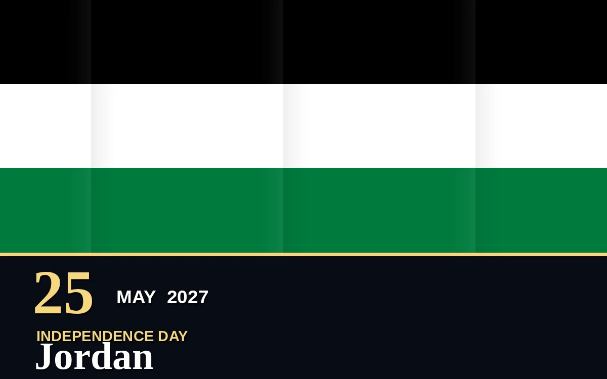 Original Jordan Independence Day poster for Tuesday, 25 May 2027 in Amman