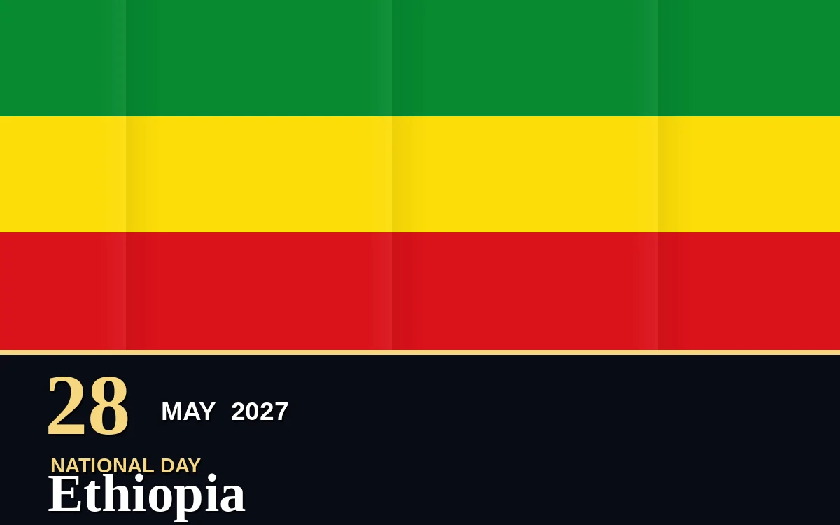 Original Ethiopia National Day poster for Friday, 28 May 2027 in Addis Ababa