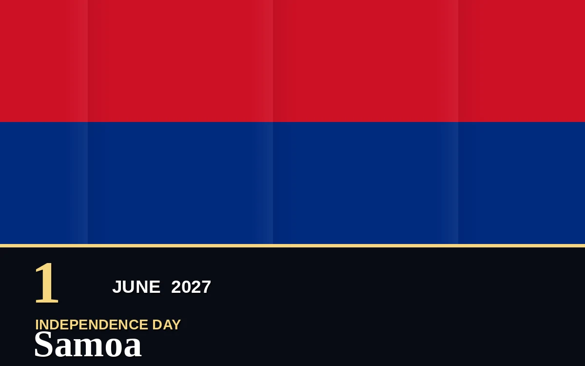 Original Samoa Independence Day poster for Tuesday, 1 June 2027 in Apia