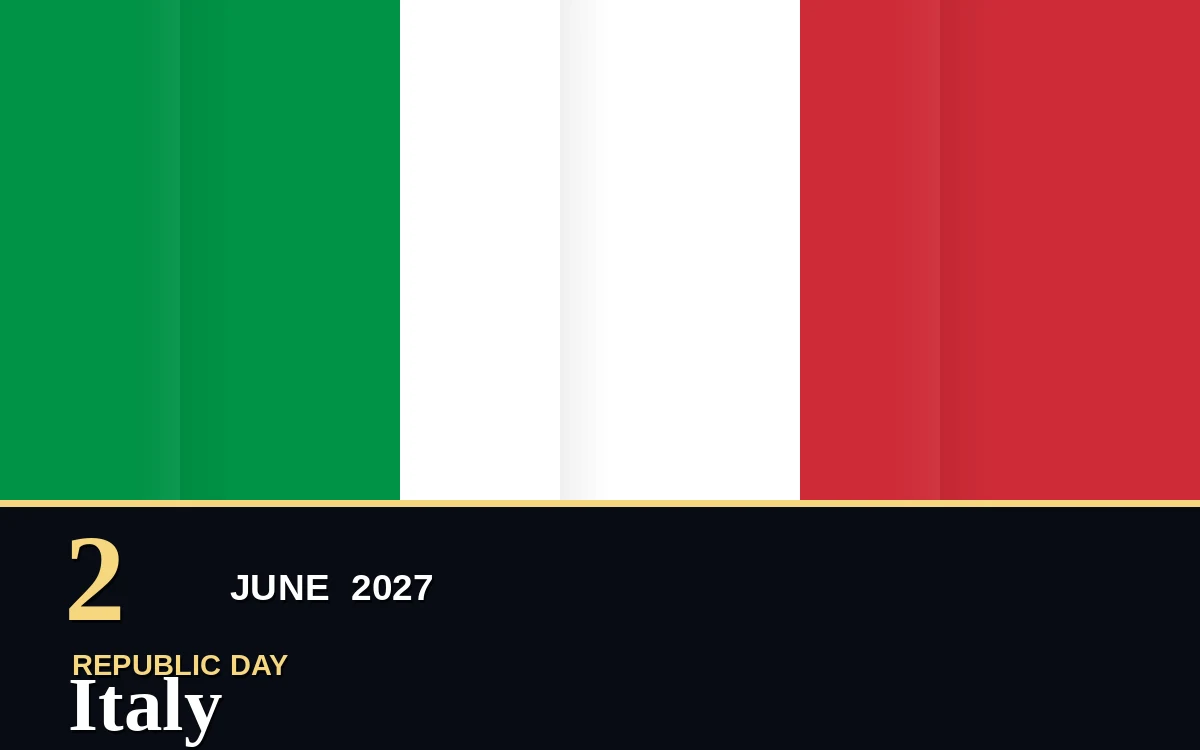 Original Italy Republic Day poster for Wednesday, 2 June 2027 in Rome