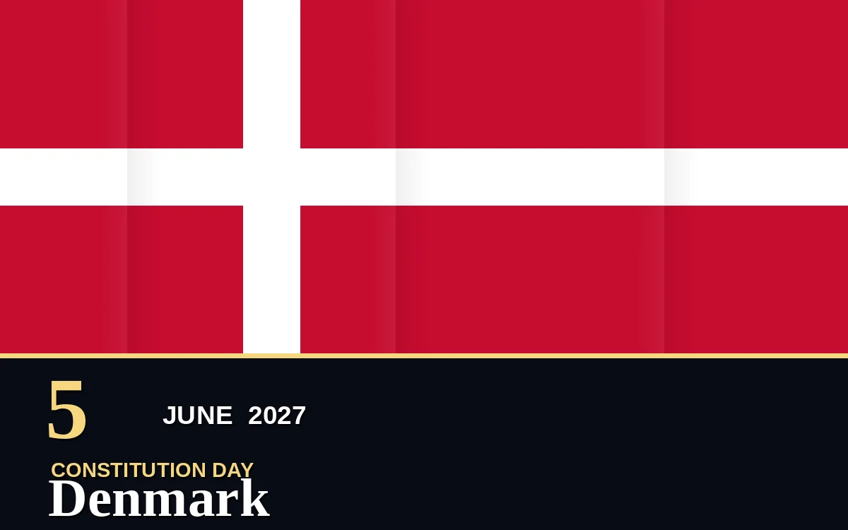 Original Denmark Constitution Day poster for Saturday, 5 June 2027 in Copenhagen
