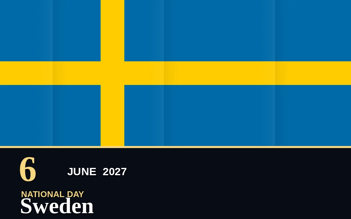 Original Sweden National Day poster for Sunday, 6 June 2027 in Stockholm