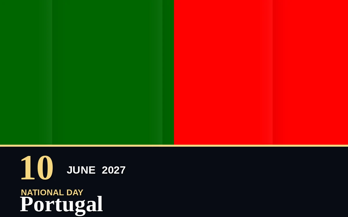 Original Portugal National Day poster for Thursday, 10 June 2027 in Lisbon