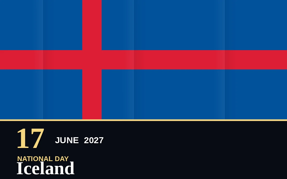 Original Iceland National Day poster for Thursday, 17 June 2027 in Reykjavik