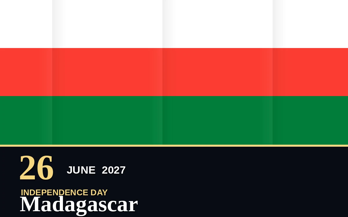 Original Madagascar Independence Day poster for Saturday, 26 June 2027 in Antananarivo