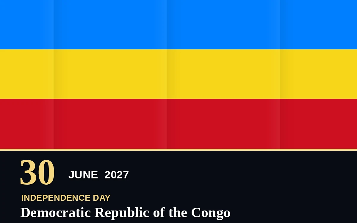 Original Democratic Republic of the Congo Independence Day poster for Wednesday, 30 June 2027 in Kinshasa