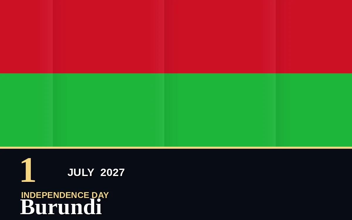 Original Burundi Independence Day poster for Thursday, 1 July 2027 in Gitega
