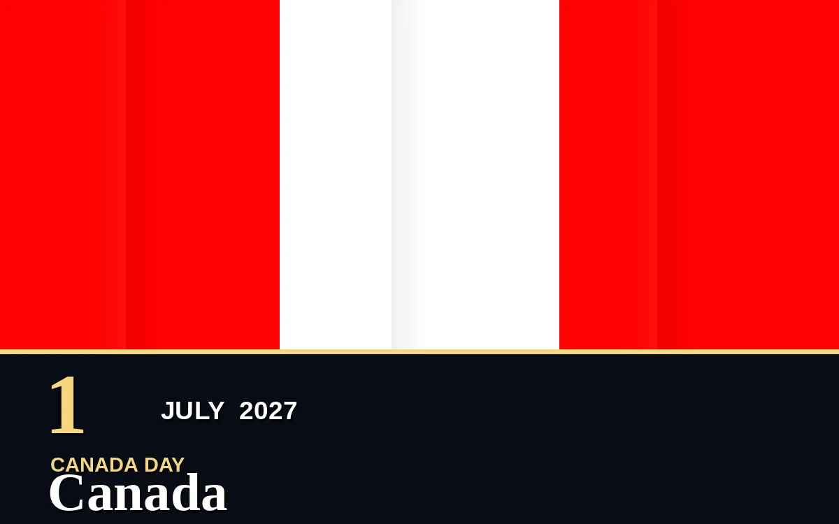 Original Canada Canada Day poster for Thursday, 1 July 2027 in Ottawa