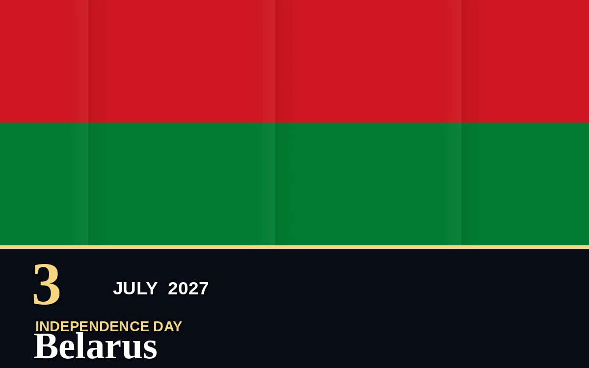 Original Belarus Independence Day poster for Saturday, 3 July 2027 in Minsk
