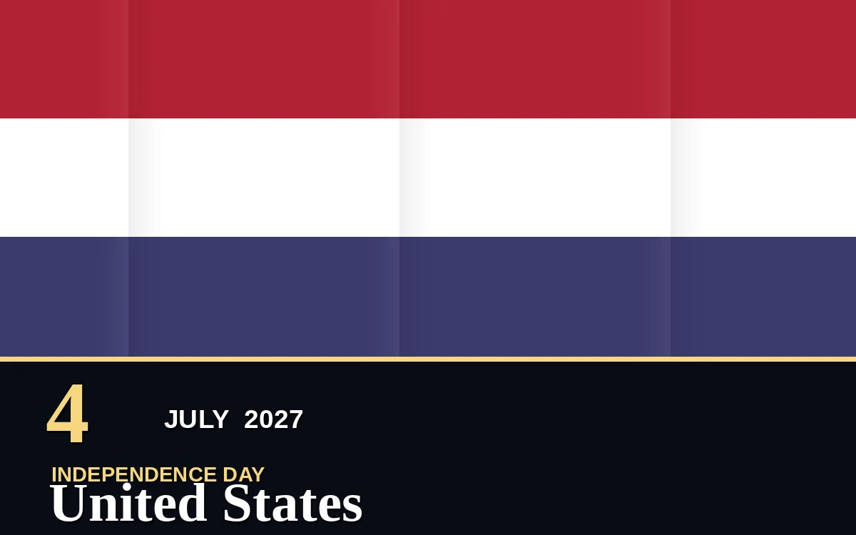 Original United States Independence Day poster for Sunday, 4 July 2027 in Washington
