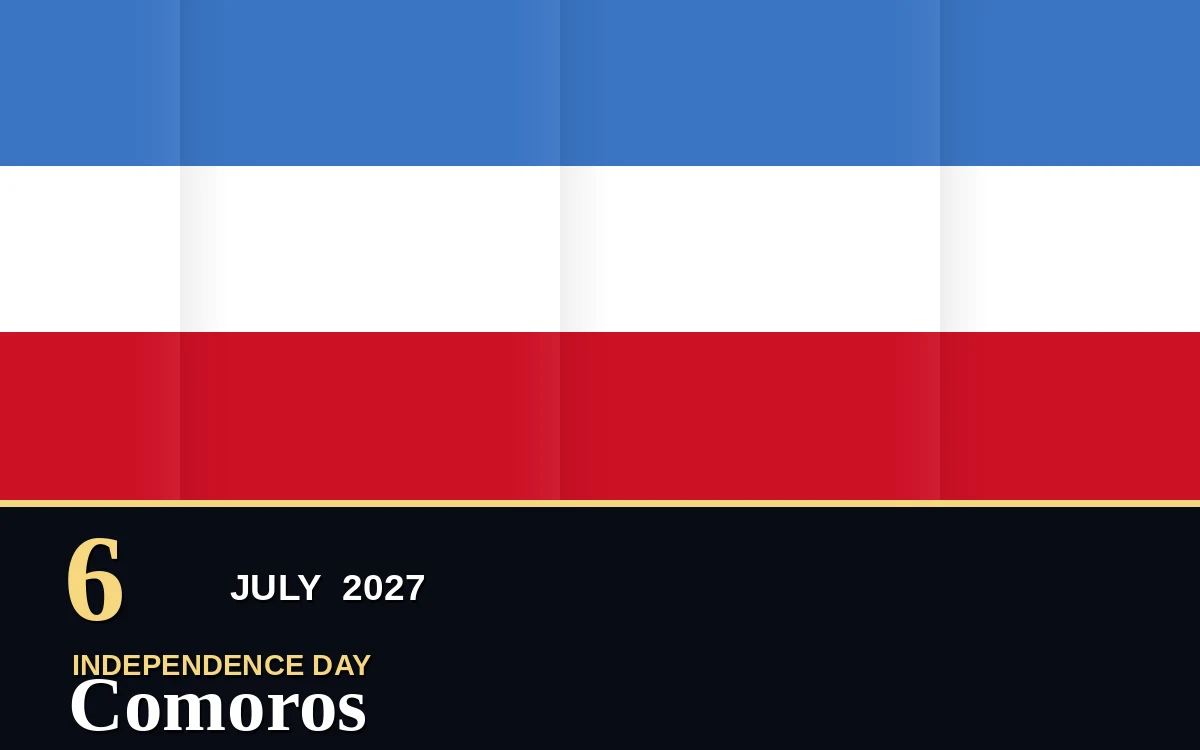 Original Comoros Independence Day poster for Tuesday, 6 July 2027 in Moroni