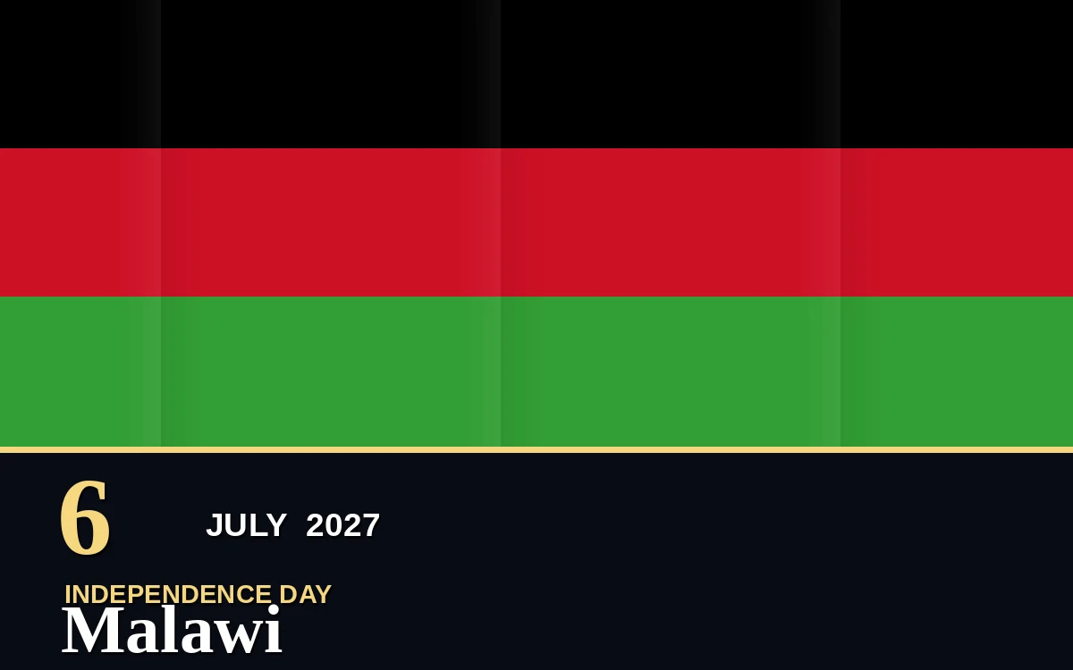 Original Malawi Independence Day poster for Tuesday, 6 July 2027 in Lilongwe