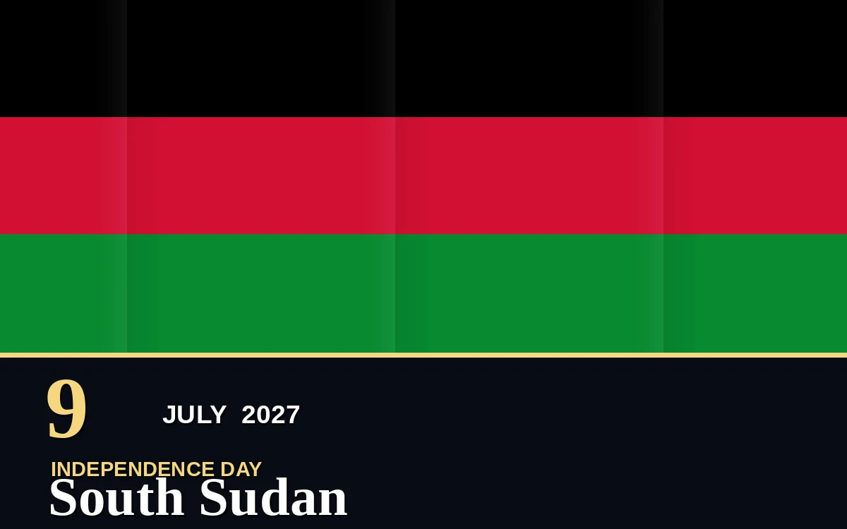 Original South Sudan Independence Day poster for Friday, 9 July 2027 in Juba