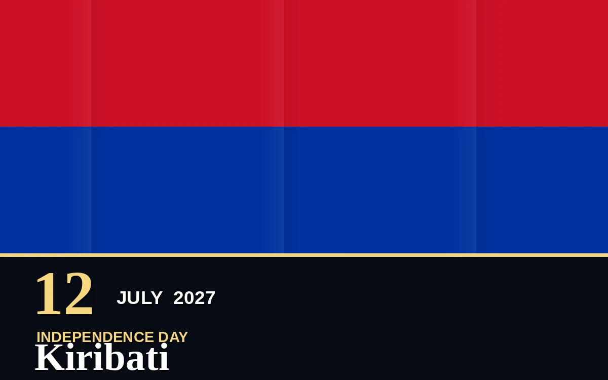 Original Kiribati Independence Day poster for Monday, 12 July 2027 in Tarawa