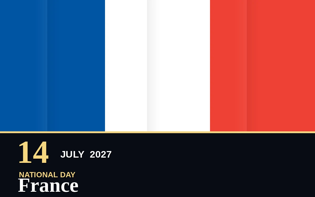 Original France National Day poster for Wednesday, 14 July 2027 in Paris