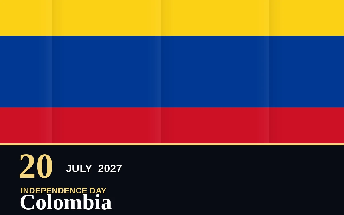 Original Colombia Independence Day poster for Tuesday, 20 July 2027 in Bogota