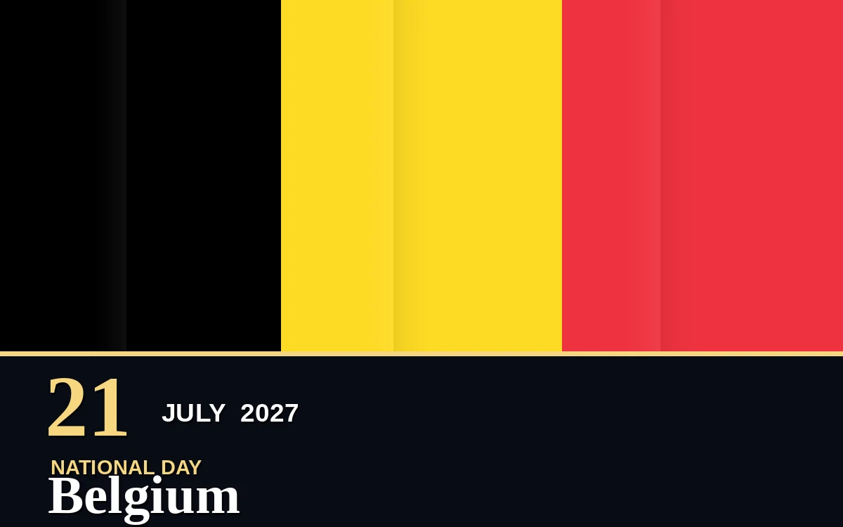Original Belgium National Day poster for Wednesday, 21 July 2027 in Brussels
