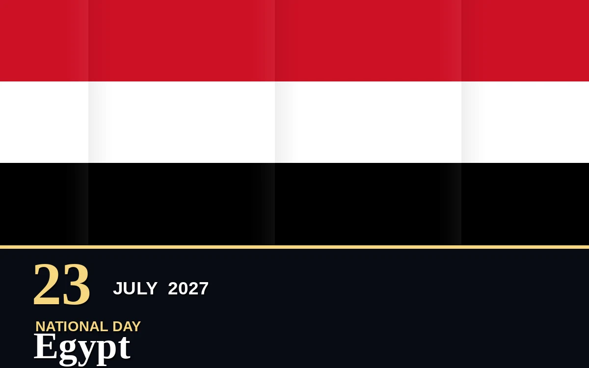 Original Egypt National Day poster for Friday, 23 July 2027 in Cairo